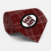 Maroon Pset Pattern Game Day Stropdas (Opgerold)