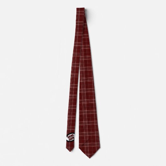 Maroon Pset Pattern Game Day Stropdas (Achterkant)