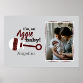 Maroon Pset Rattle Aggie Baby Foto Poster (Voorkant)