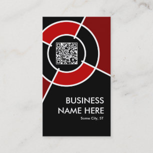 maroon QR-code en logo-doel Visitekaartje