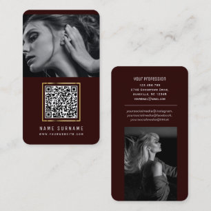 Maroon QR code sociale media moderne, stijlvolle f Visitekaartje