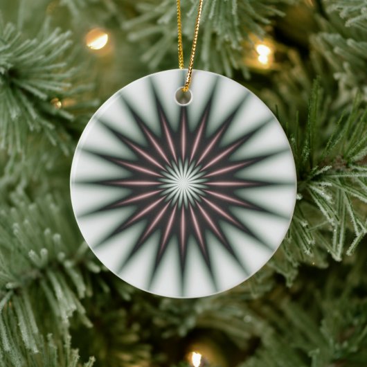 Maroon Radiant Pattern Keramisch Ornament (Boom)