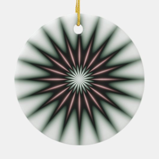 Maroon Radiant Pattern Keramisch Ornament (Achterkant)