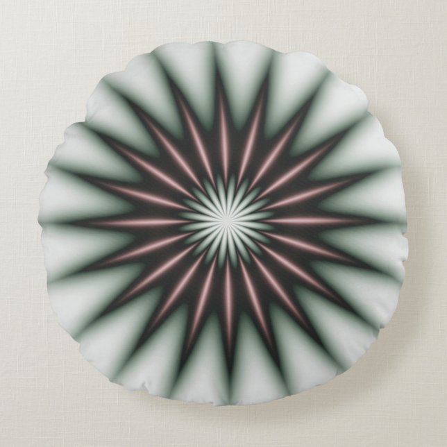 Maroon Radiant Pattern Rond Kussen (Voorkant)