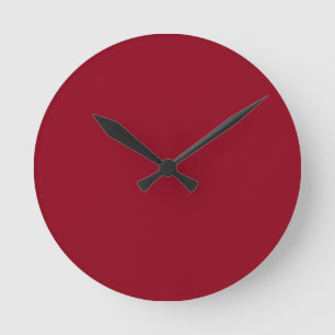 Maroon Red Clock Ronde Klok