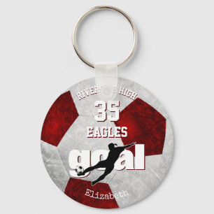 maroon red grijs voetbalteam geestmeisjes sport sleutelhanger