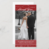 Maroon Red - Hartelijk dank voor uw fotokaart (4x8 Bedankkaart (Voorkant / Achterkant)