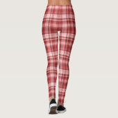 Maroon Red Pink Madras Plaid Leggings (Dos)
