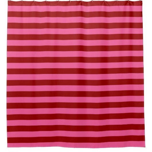 Maroon Red Pink Stripes Design Douchegordijn (Voorkant)