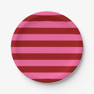 Maroon Red Pink Stripes Design Papieren Bordje