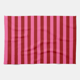 Maroon Red Pink Stripes Design Theedoek