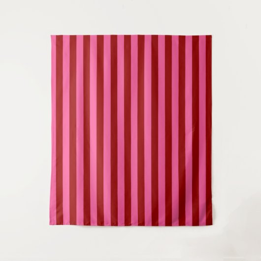 Maroon Red Pink Stripes Design Wandkleed (Voorkant)