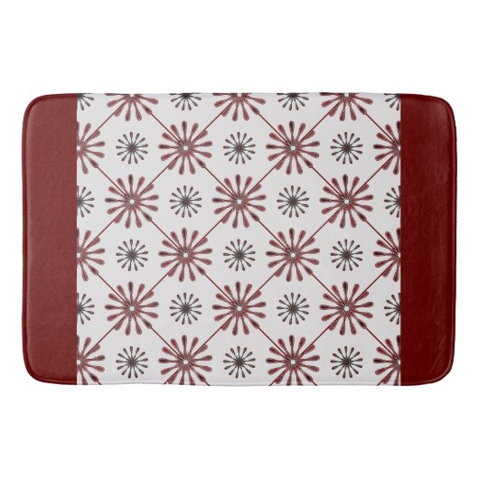 Maroon Red Retro Spiro Geometric Pattern Duvet Cov Badmat (Voorkant)