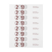 Maroon Retro Grote getallen van de Klasse (Vel)