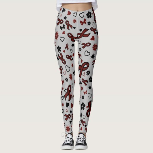 Maroon Ribbons Multi...APS Leggings (Voorkant)