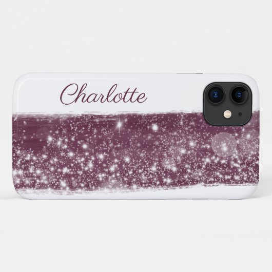 Maroon rode glitter naam Paint Streak Case-Mate iPhone Case (Achterkant (horizontaal))