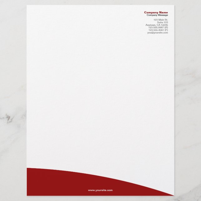 Maroon Rolling Hill Letterhead Briefhoofd Ontwerp (Voorkant)