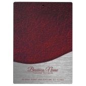 Maroon rood nep leer look klembord (Achterkant)