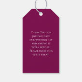 Maroon Rose Wedding Cadeaulabel (Achterkant)