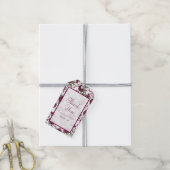 Maroon Rose Wedding Cadeaulabel (Met Touw)