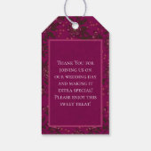 Maroon Rose Wedding Cadeaulabel (Achterkant)