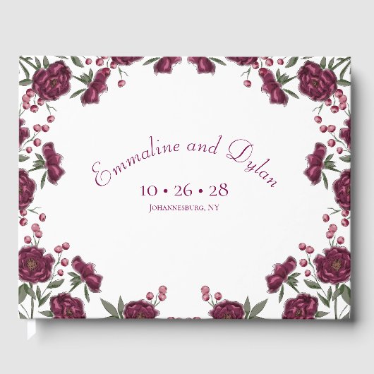 Maroon Rose Wedding Gastenboek (Voorkant)