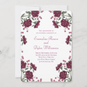 Maroon Rose Wedding Kaart (Voorkant)