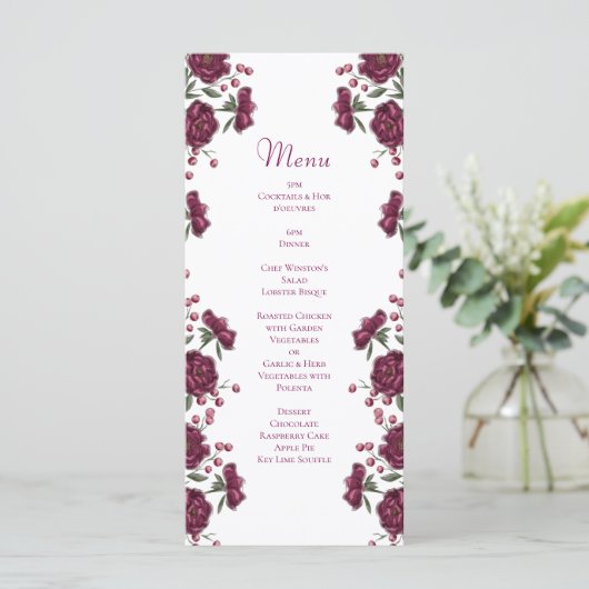 Maroon Rose Wedding Menus (Debout devant)