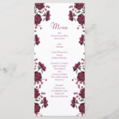 Maroon Rose Wedding Menus (Devant)