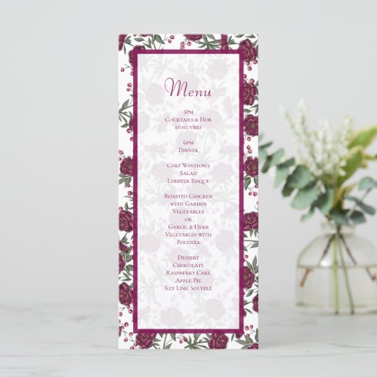 Maroon Rose Wedding Menus (Debout devant)