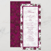 Maroon Rose Wedding Menus Menu (Voorkant / Achterkant)