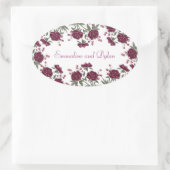 Maroon Rose Wedding Ovale Sticker (Tas)