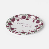 Maroon Rose Wedding Papieren Bordje (Gekanteld)