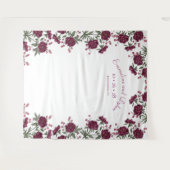 Maroon Rose Wedding Photo Backdrop Wandkleed (Voorkant (horizontaal))