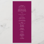 Maroon Rose Wedding Programs Menu (Achterkant)