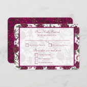 Maroon Rose Wedding RSVP Reply Kaart (Voorkant / Achterkant)