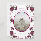 Maroon Rose Wedding Save the Date Kaart (Voorkant)