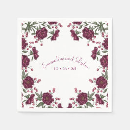 Maroon Rose Wedding Servet