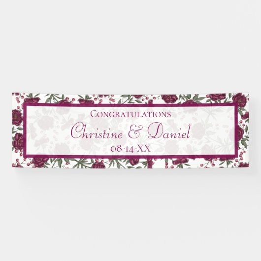 Maroon Rose Wedding Spandoek (Horizontaal)