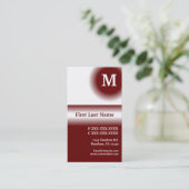 Maroon rouge blanc fade cartes de visite verticaux (Debout devant)