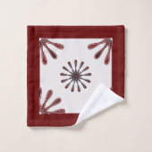 Maroon Rouge Rétro Spiro Motif géométrique (Gant de toilette)