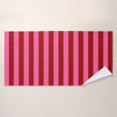 Maroon Rouge rose rayures Design (Serviette de bain)