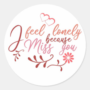 maroon roze ik mis je citaat gezegde ronde sticker