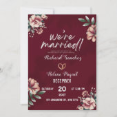 Maroon Rustic Damask Moslim bruiloft uitnodiging (Voorkant)