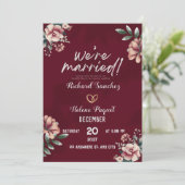 Maroon Rustique Damask Faire-part de mariage musul (Debout devant)