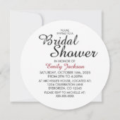 Maroon rustique ours nuptiale invitation ronde dou (Dos)