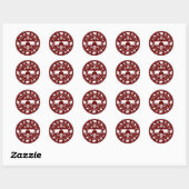 Maroon rustique ours pinecone autocollants ronds (Feuille)