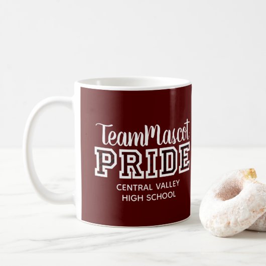 Maroon School Pride Mascot Name Coffee Mok (Met donut)