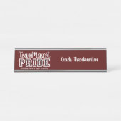 Maroon School Pride Mascot Name Desk Name Bord Bureau Naambordje (Voorkant)
