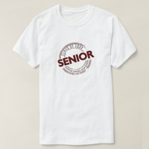 Maroon Senior Class of Distress Badge T-shirt